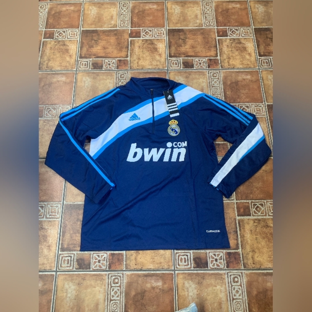 Adidas Real Madrid 2012 Long Sleeve Quarter Zip Training Jacket Size M